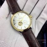 Copy Omega globemaster 40mm Watches Gold Bezel Silver Face